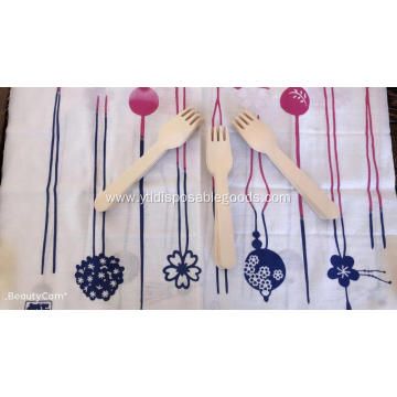 140mm Disposable flatware set wooden fork tableware